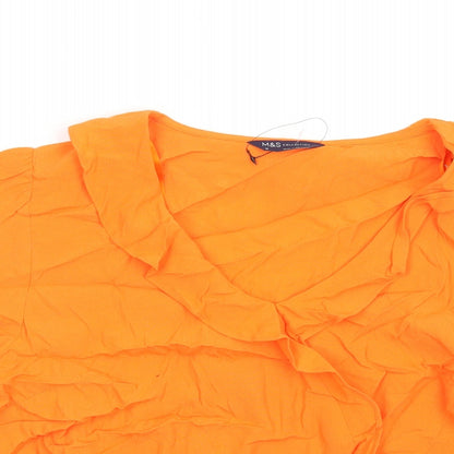 Womens UK Size 20 Marks and Spencer Orange Basic Blouse