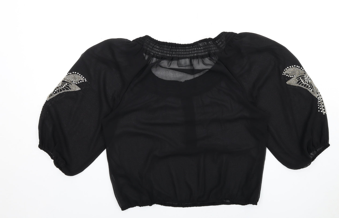 Womens UK Size M Wallis Black Basic Blouse