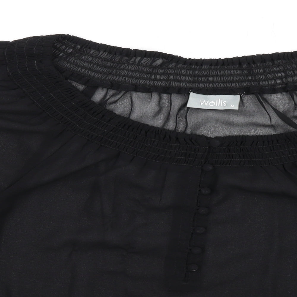 Womens UK Size M Wallis Black Basic Blouse