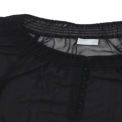 Womens UK Size M Wallis Black Basic Blouse