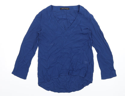 Womens UK Size S Zara Blue Basic T-Shirt
