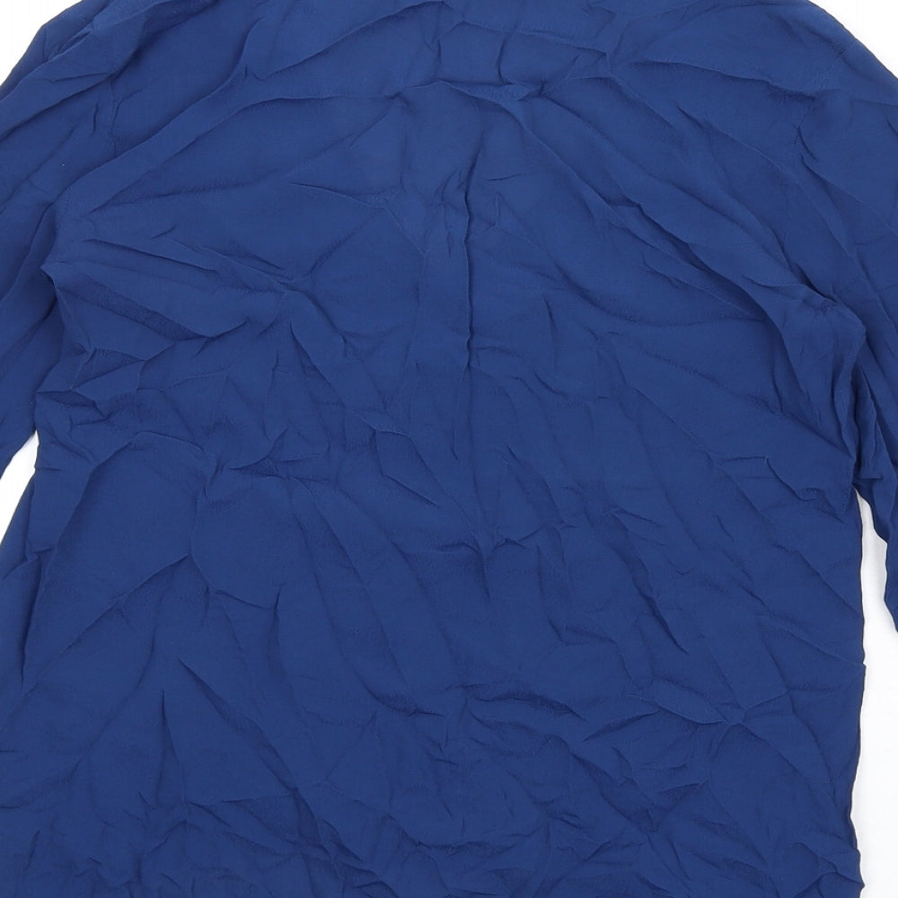 Womens UK Size S Zara Blue Basic T-Shirt