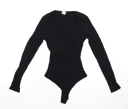 Lelis Womens Black Vinyl Bodysuit One-Piece Size S Snap