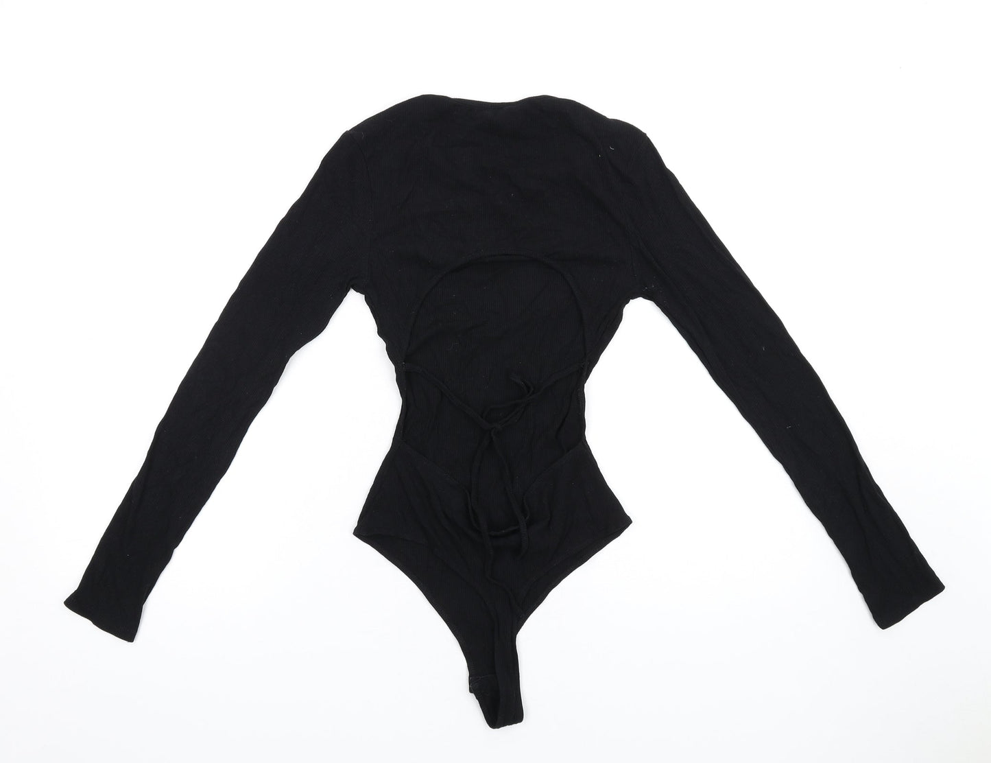 Lelis Womens Black Vinyl Bodysuit One-Piece Size S Snap