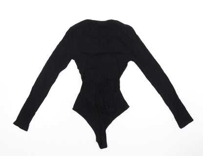 Lelis Womens Black Vinyl Bodysuit One-Piece Size S Snap