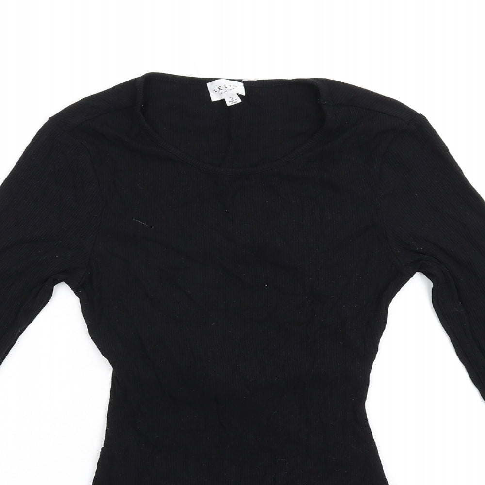 Lelis Womens Black Vinyl Bodysuit One-Piece Size S Snap