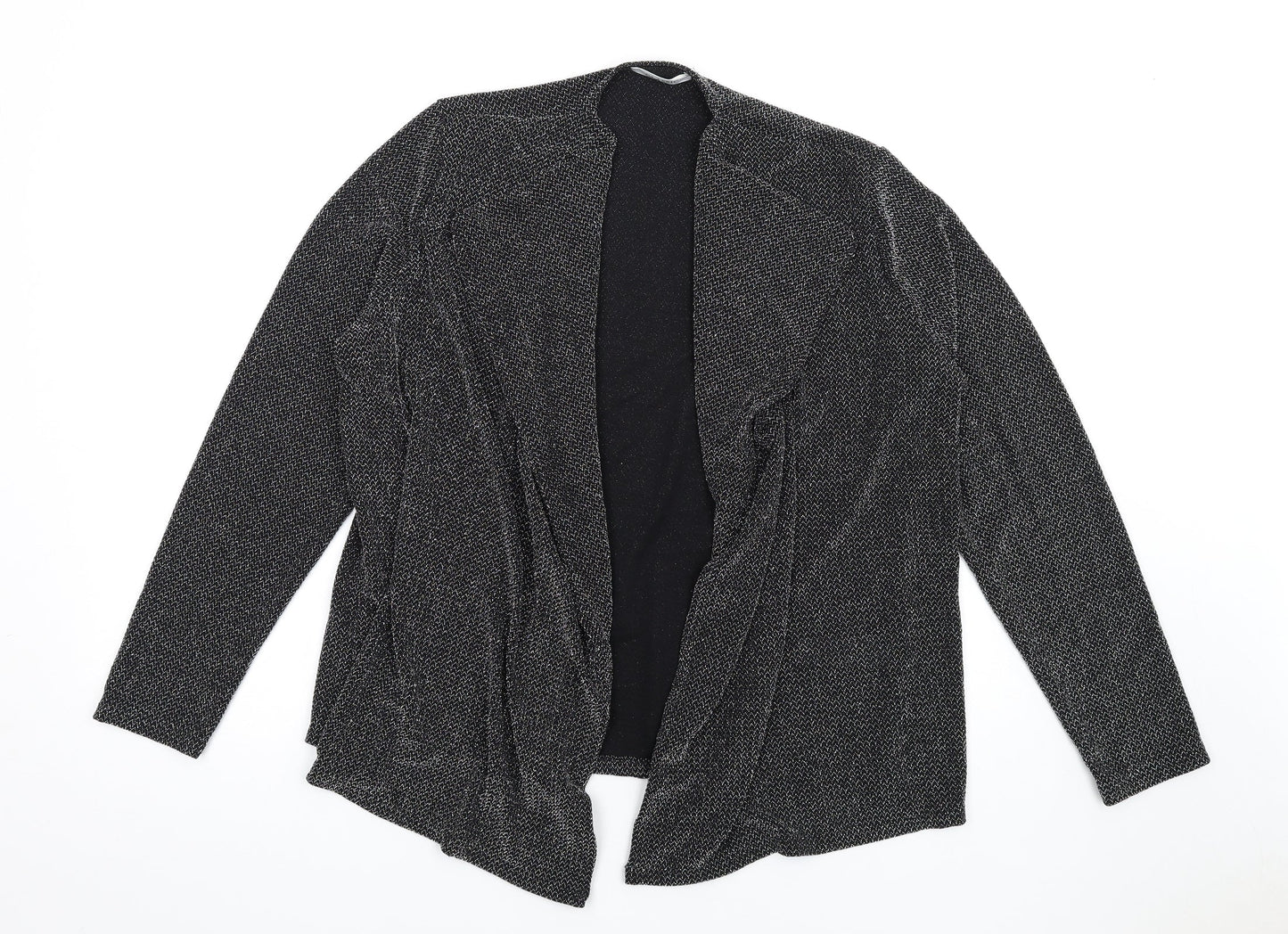 Womens UK Size 16 Classic Black Kimono T-Shirt