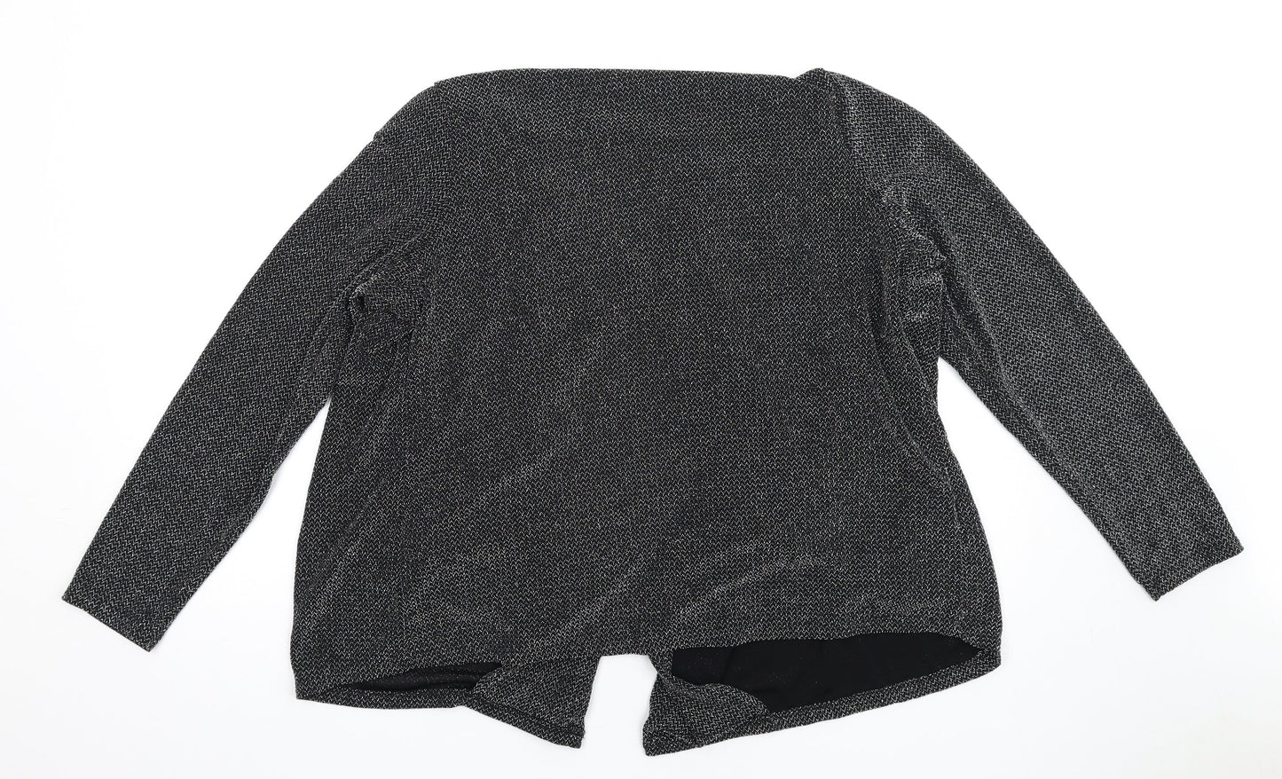 Womens UK Size 16 Classic Black Kimono T-Shirt