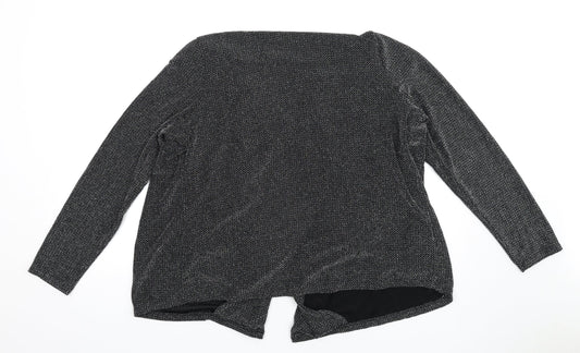 Womens UK Size 16 Classic Black Kimono T-Shirt