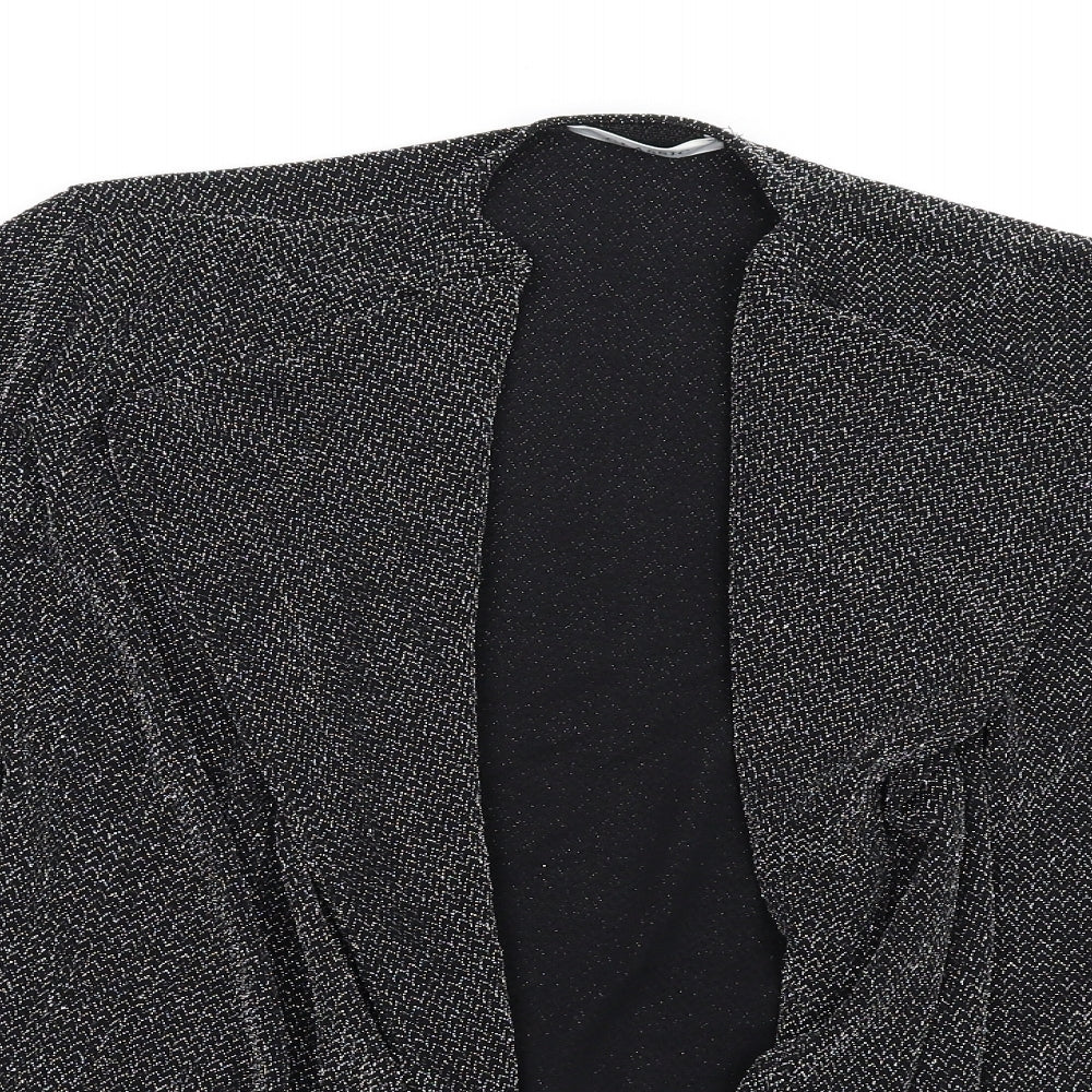 Womens UK Size 16 Classic Black Kimono T-Shirt