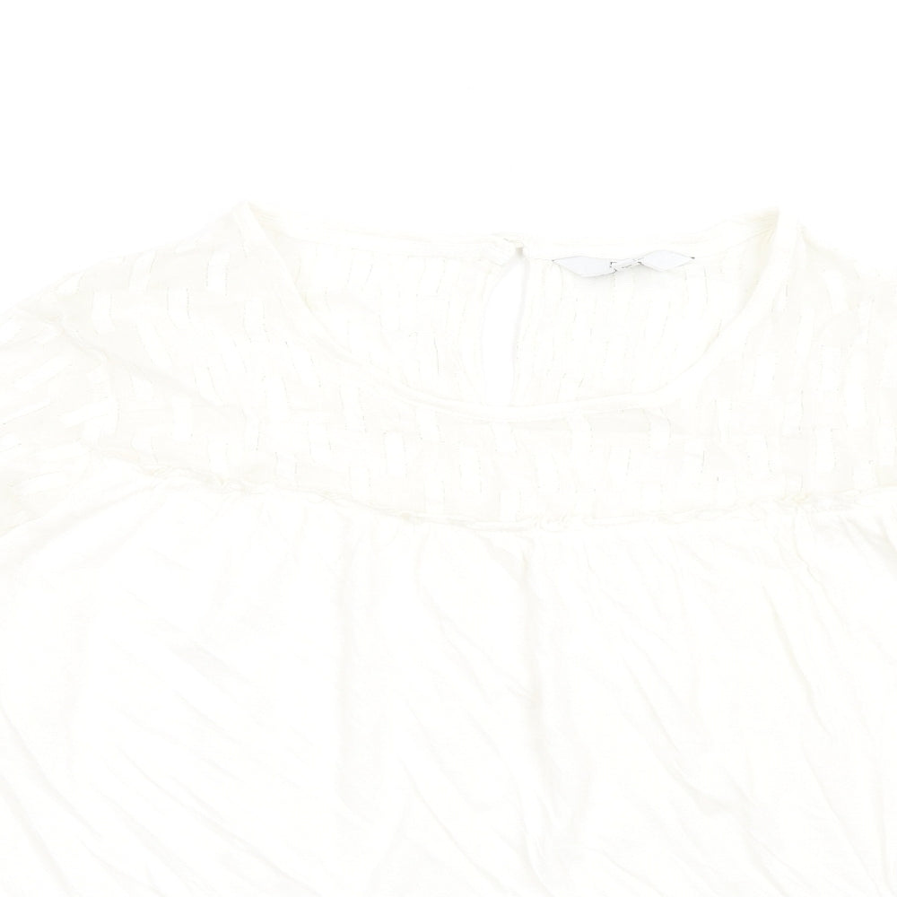 Womens UK Size 14 NEXT Ivory Basic T-Shirt