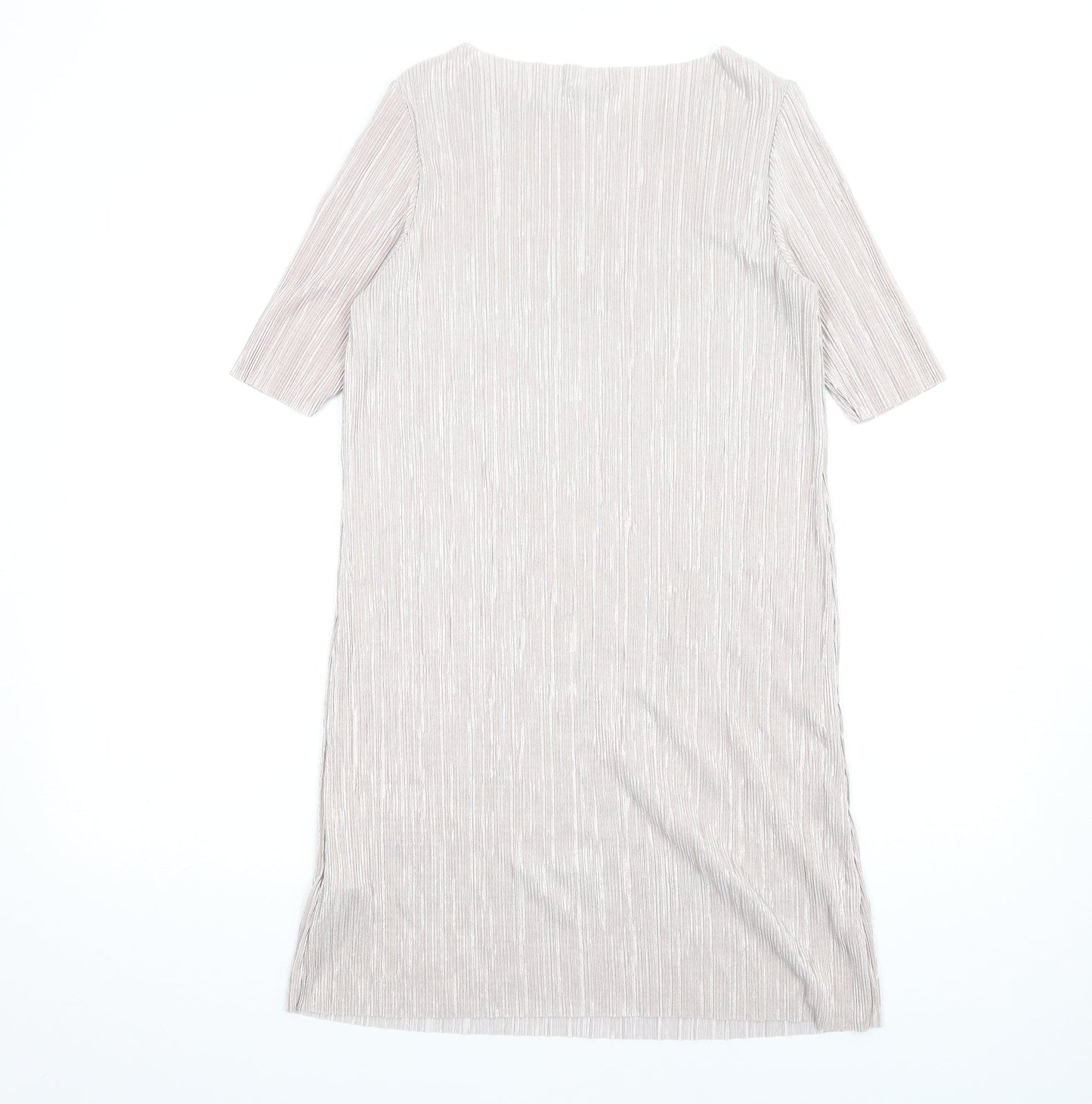 River Island Womens Beige Polyester T-Shirt Dress Size 8 Round Neck Pullover