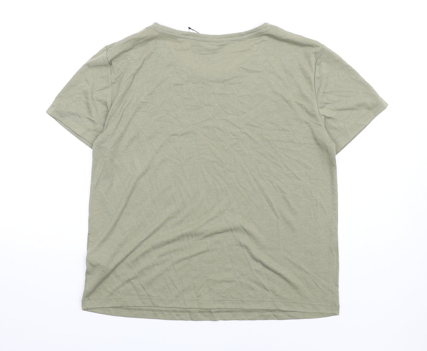 Womens UK Size 8 Marks and Spencer Green Basic T-Shirt