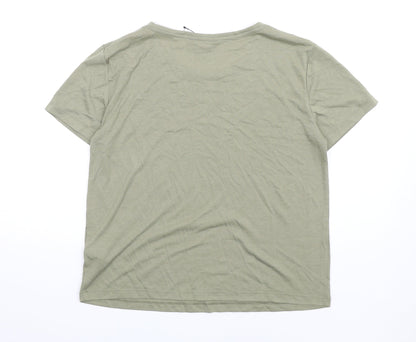 Womens UK Size 8 Marks and Spencer Green Basic T-Shirt
