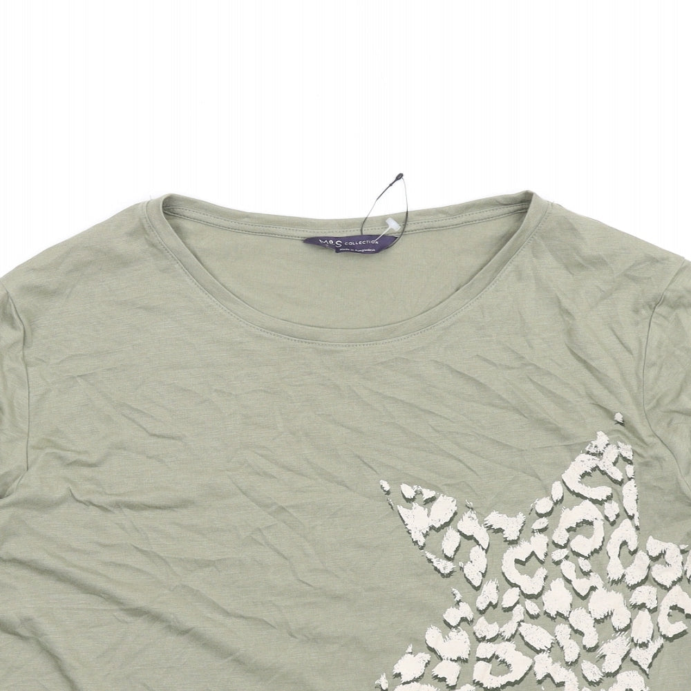 Womens UK Size 8 Marks and Spencer Green Basic T-Shirt