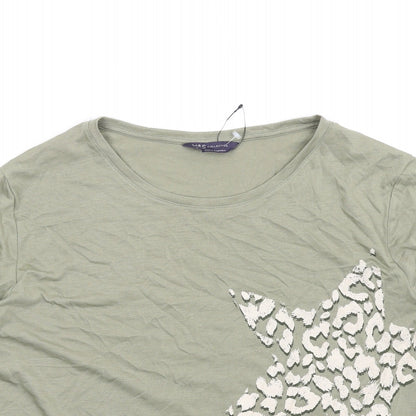 Womens UK Size 8 Marks and Spencer Green Basic T-Shirt