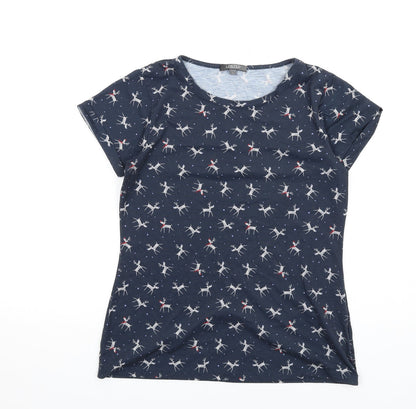 Womens UK Size 10 Marks and Spencer Blue Basic T-Shirt