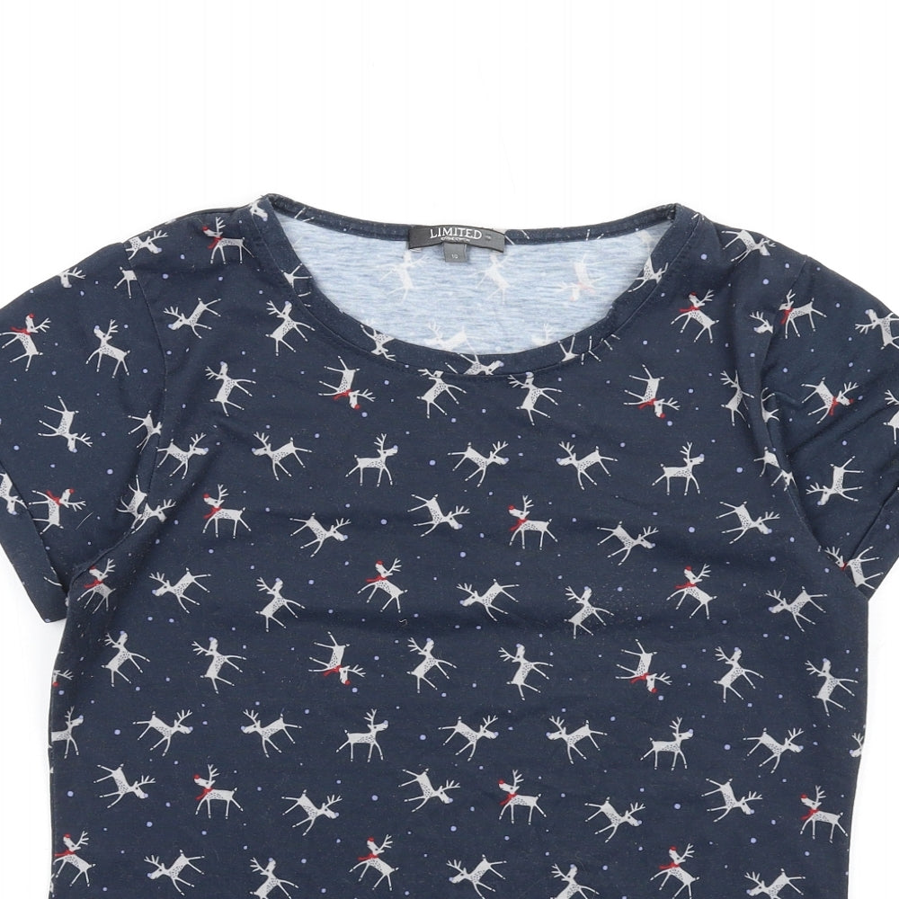 Womens UK Size 10 Marks and Spencer Blue Basic T-Shirt