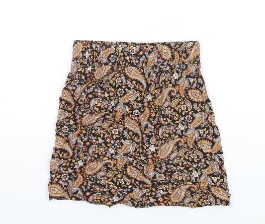 Nobody's Child Womens Multicoloured Paisley Viscose A-Line Skirt Size 8