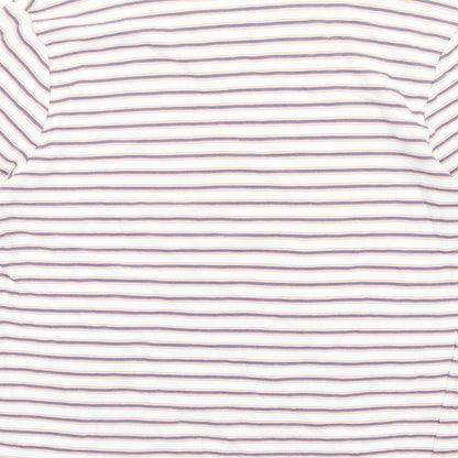 River Island Mens Multicoloured Striped Cotton T-Shirt Size M Round Neck