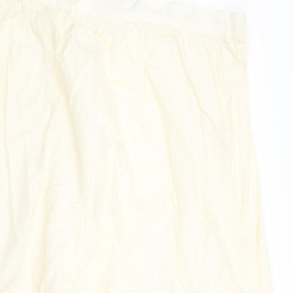 Marks and Spencer Womens Ivory Cotton Peasant Skirt Size 24 - Elasticated Waist Broderie Anglaise