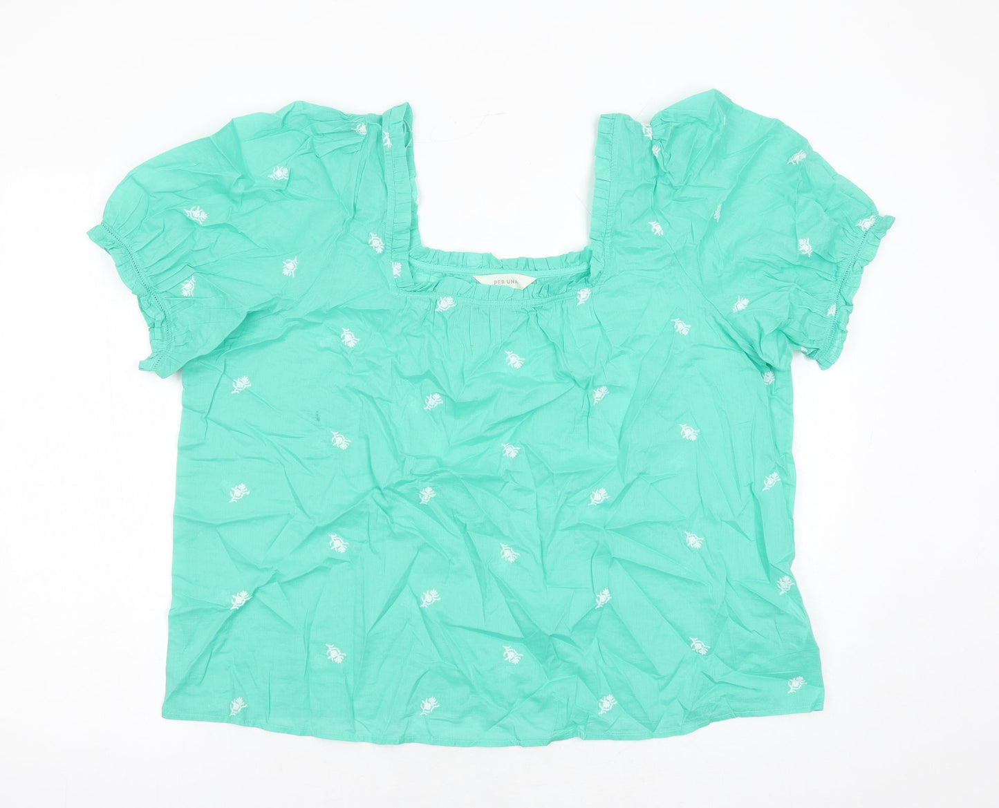 Womens UK Size 20 Per Una Green Basic Blouse
