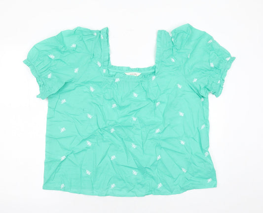 Womens UK Size 20 Per Una Green Basic Blouse
