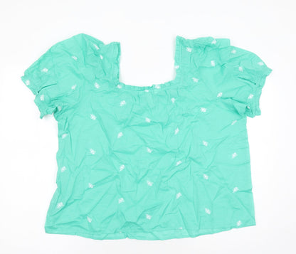 Womens UK Size 20 Per Una Green Basic Blouse