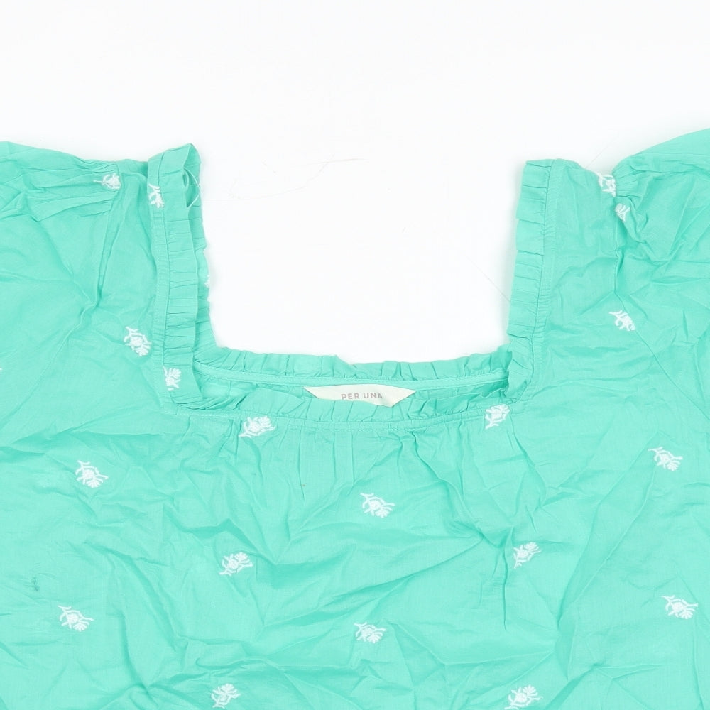 Womens UK Size 20 Per Una Green Basic Blouse