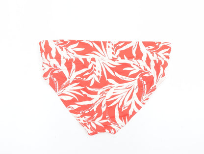 Marks and Spencer Womens Red Geometric Polyamide Swim Bottom Size 18 - Leaves Print