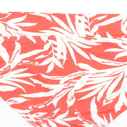 Marks and Spencer Womens Red Geometric Polyamide Swim Bottom Size 18 - Leaves Print