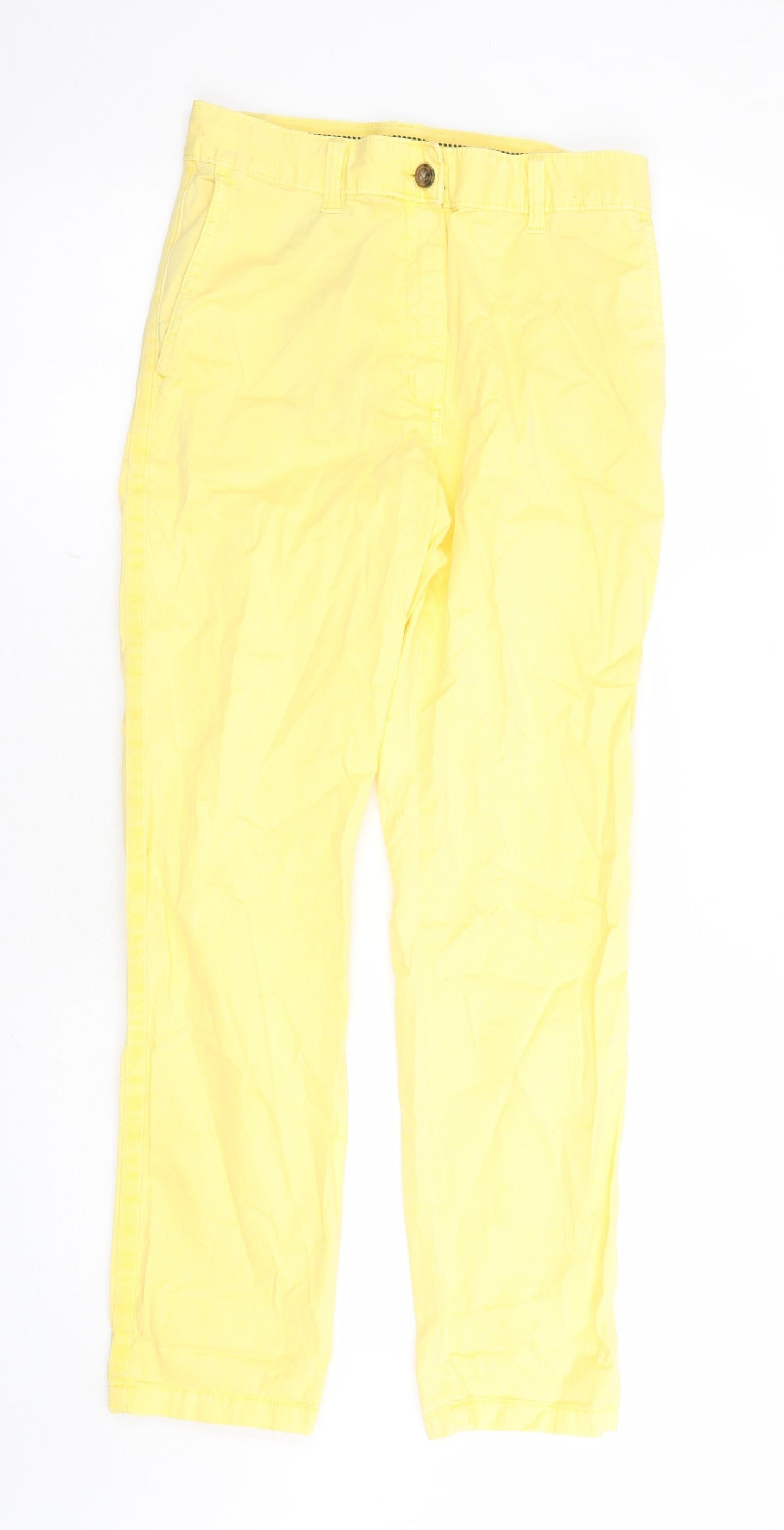 Womens UK Size 6 Marks and Spencer Regular Fit Chino Yellow Trousers