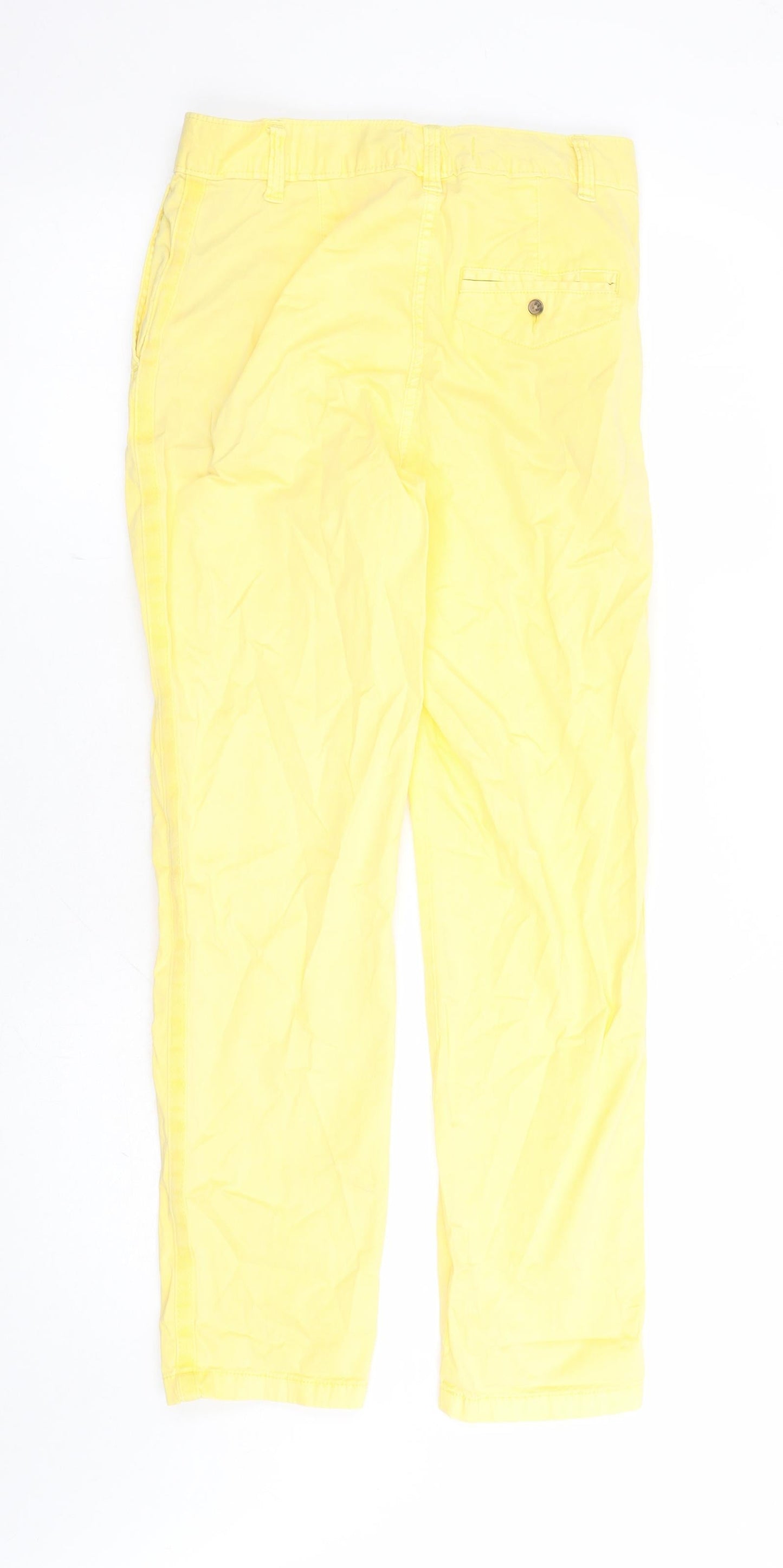 Womens UK Size 6 Marks and Spencer Regular Fit Chino Yellow Trousers