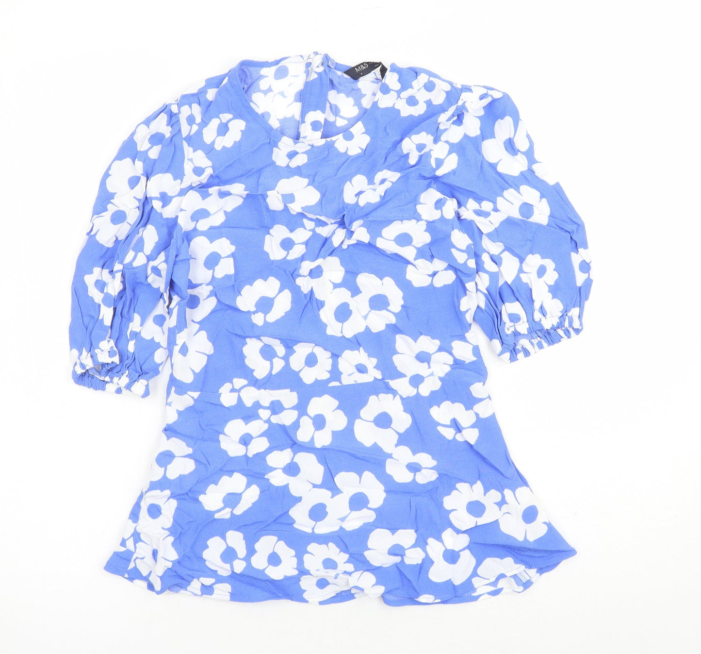 Womens UK Size 6 Marks and Spencer Blue Basic Blouse