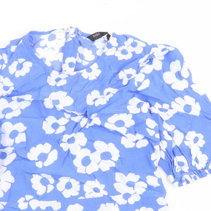 Womens UK Size 6 Marks and Spencer Blue Basic Blouse