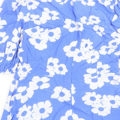 Womens UK Size 6 Marks and Spencer Blue Basic Blouse