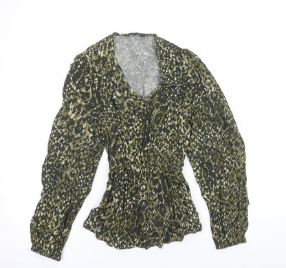 Womens UK Size 6 Marks and Spencer Green Basic Blouse