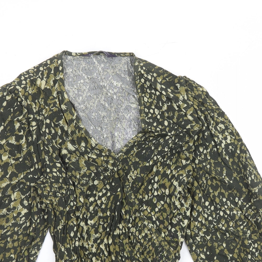 Womens UK Size 6 Marks and Spencer Green Basic Blouse