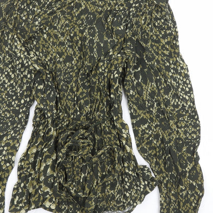 Womens UK Size 6 Marks and Spencer Green Basic Blouse