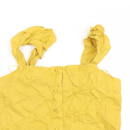 Womens UK Size 12 Marks and Spencer Yellow Camisole Tank