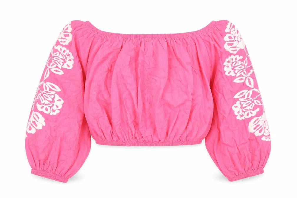 Womens UK Size 22 Marks and Spencer Pink Cropped Blouse