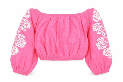 Womens UK Size 22 Marks and Spencer Pink Cropped Blouse