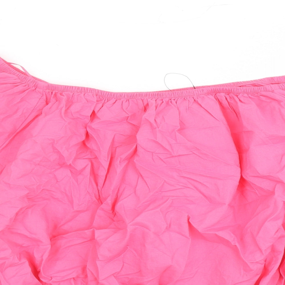 Womens UK Size 22 Marks and Spencer Pink Cropped Blouse