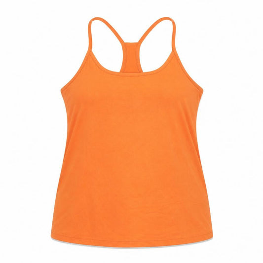 GOODMOVE Womens Orange Polyester Camisole Tank Size 18 Round Neck Pullover