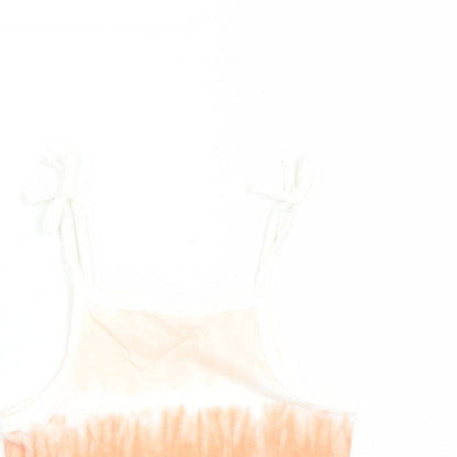 Marks and Spencer Girls Multicoloured Cotton Camisole Tank Size 2-3 Years Square Neck Tie - Tie Dye Effect