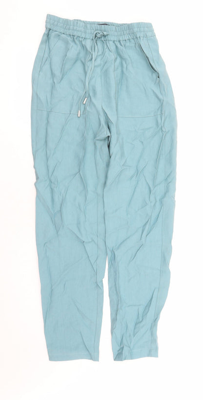 Womens UK Size 8 Marks and Spencer Regular Fit Chino Blue Trousers
