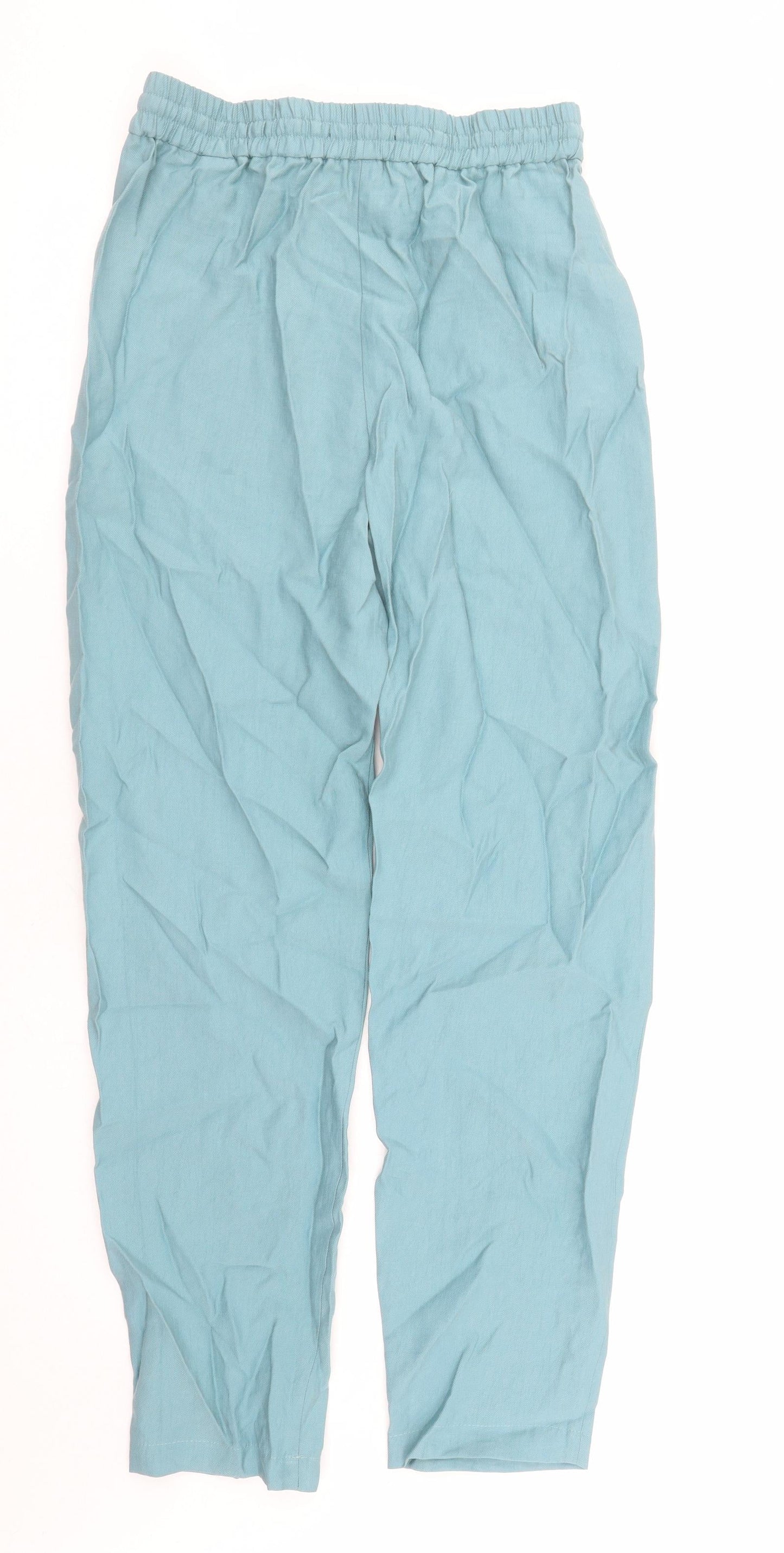Womens UK Size 8 Marks and Spencer Regular Fit Chino Blue Trousers