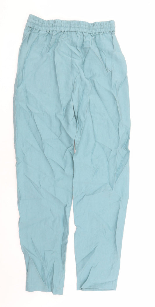 Womens UK Size 8 Marks and Spencer Regular Fit Chino Blue Trousers