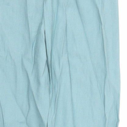 Womens UK Size 8 Marks and Spencer Regular Fit Chino Blue Trousers