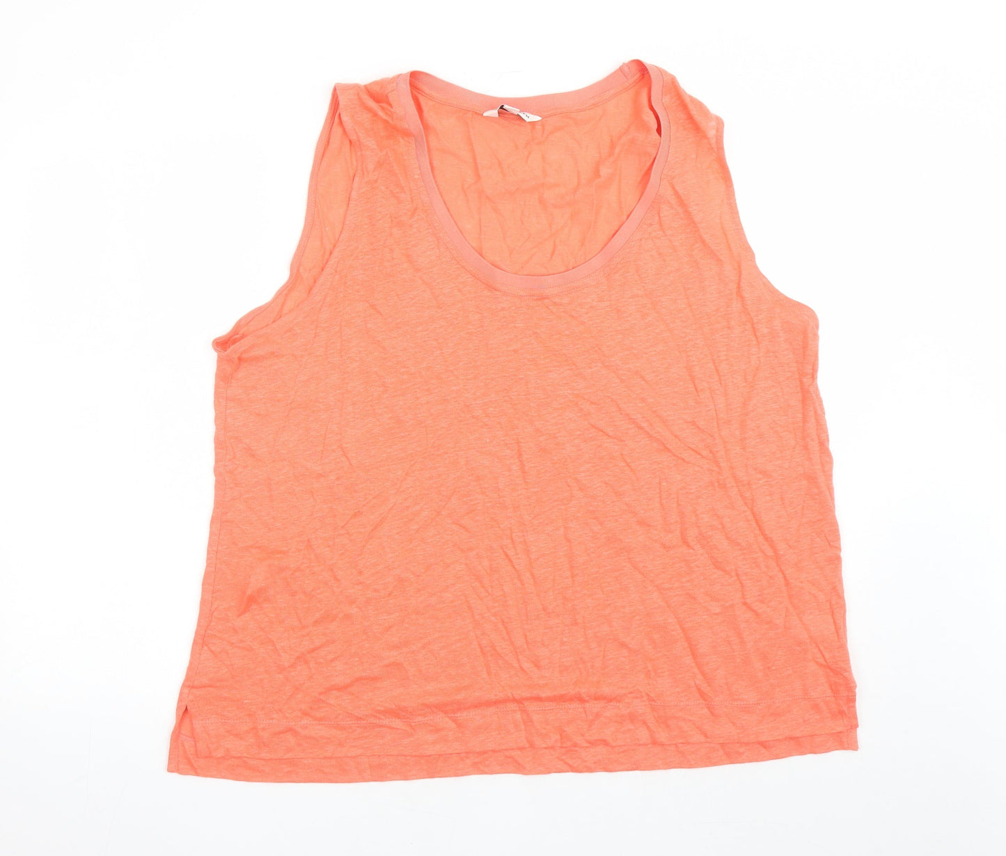 Autograph Womens Orange Flax Basic Tank Size 20 Scoop Neck